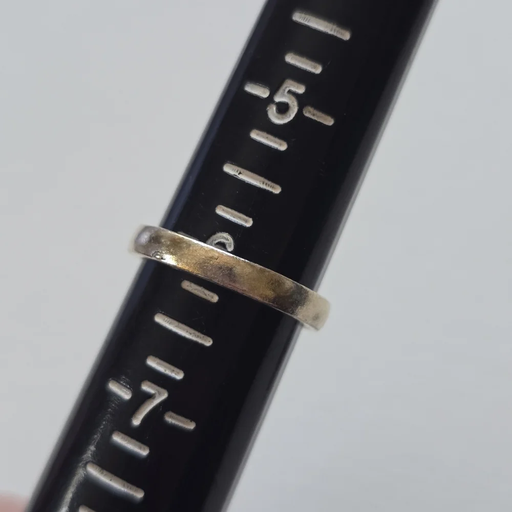 PEACE Engraved Silver Band Ring Size 6
